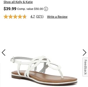 Kelly&Katie size 8 White Sandals